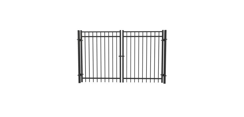 Black OldStead Welded Residential 3 Rail Flat Top Drive Gate