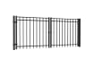 OldStead Welded Residential 3 Rail Flat Top Drive Gate in black finish