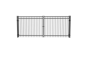 OldStead Welded Residential 3 Rail Flat Top Drive Gate - 12' Wide x 58" High
