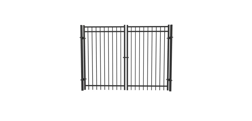 Black OldStead Welded Residential 3 Rail Flat Top Drive Gate