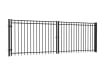 OldStead Welded Residential 3 Rail Flat Top Drive Gate in black finish