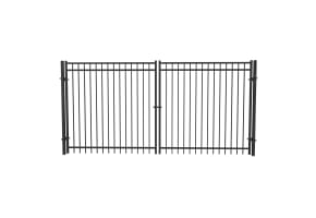 OldStead Welded Residential 3 Rail Flat Top Drive Gate - 12' Wide x 70" High