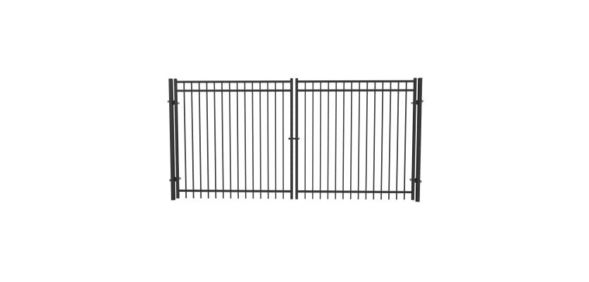 Black OldStead Welded Residential 3 Rail Flat Top Drive Gate