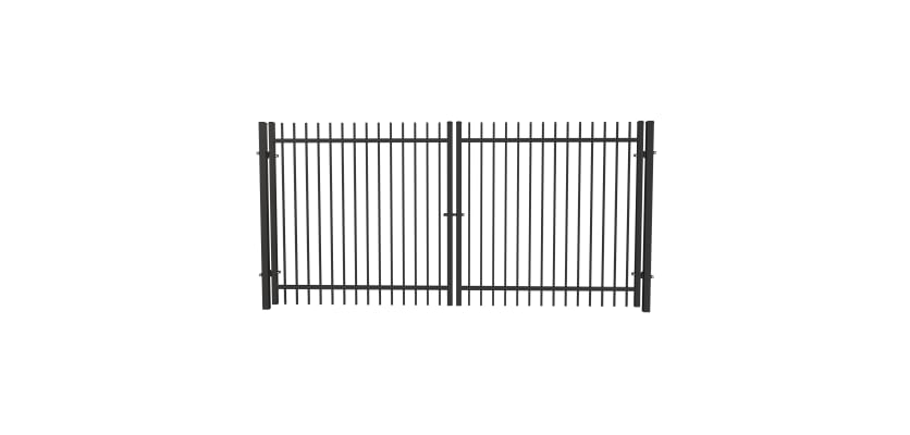 Black OldStead Welded Commercial 2 Rail Extended Top Drive Gate 