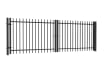 OldStead Welded Commercial 2 Rail Extended Top Drive Gate in black finish