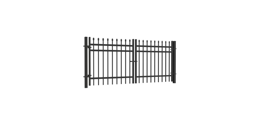 OldStead Rackable Commercial 3 Rail Spear Top Drive Gate in black finish
