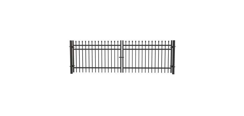 OldStead Rackable Commercial 3 Rail Spear Top Drive Gate in black finish