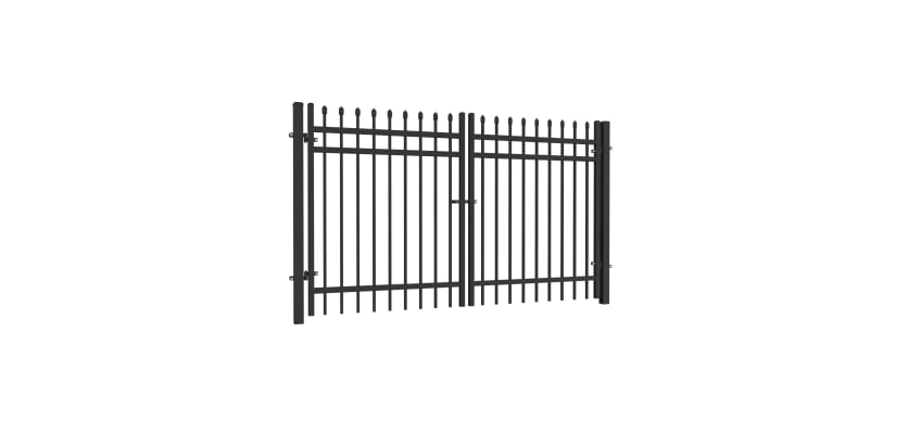 OldStead Rackable Commercial 3 Rail Spear Top Drive Gate in black finish