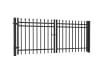 OldStead Rackable Commercial 3 Rail Spear Top Drive Gate in black finish