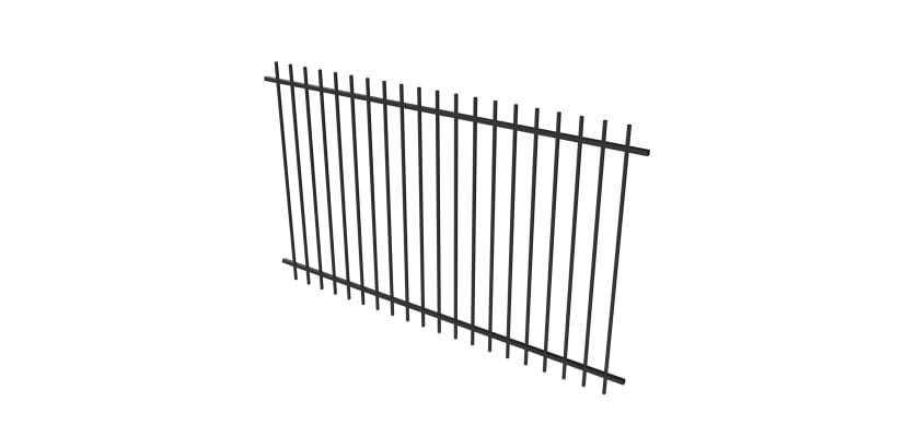 Black OldStead Welded Residential 58" 2 Rail Extended Top Fencing panel