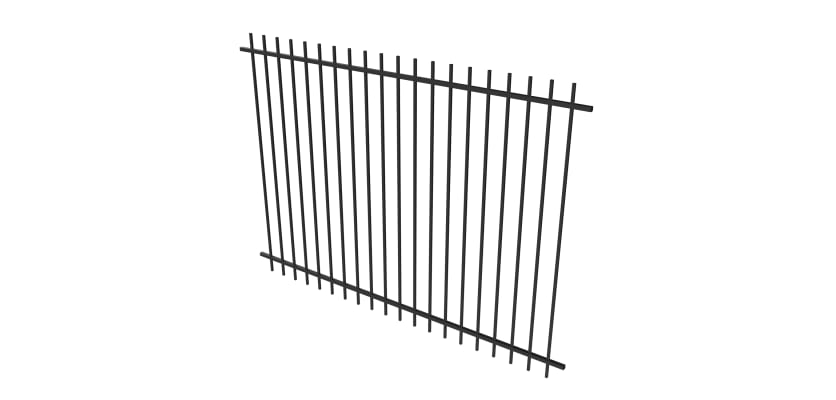 Black OldStead Welded Residential 70" 2 Rail Extended Top Fencing