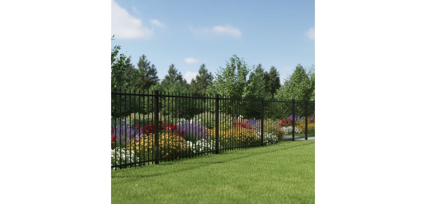 OldStead Welded Residential 70" 2 Rail Extended Top Fencing installed at a park