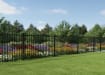 OldStead Welded Residential 70" 2 Rail Extended Top Fencing installed at a park