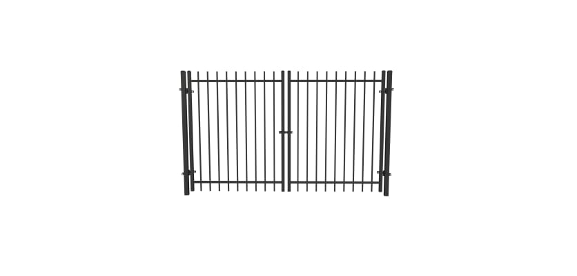 OldStead Welded Residential 2 Rail Extended Top Drive Gate in black finish