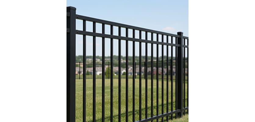 OldStead Rackable Residential 70" 3 Rail Flat Top Fencing in front yard