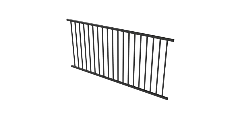 Black OldStead Welded Commercial 46" 2 Rail Flat Top Fencing
