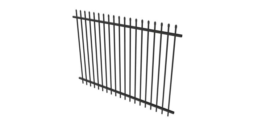 Black OldStead Welded Commercial 70" 2 Rail Spear Top Fencing 