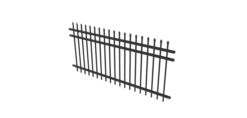 Black OldStead Rackable Commercial 46" 3 Rail Spear Top Fencing