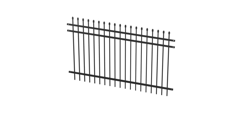 Black OldStead Rackable Commercial 58" 3 Rail Spear Top Fencing
