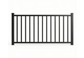Aluminum Rackable Residential 2 Rail Flat Top Fencing - 6' Wide × 48" High