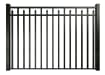 5' H x 6' W Black Aluminum Rackable Residential 3-Rail Staggered Spear Flat Top Fence Panel