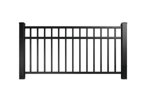 Aluminum Rackable Residential 3 Rail Flat Top Fencing 6' Wide × 48" High
