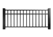 A 6' Wide × 48" High Aluminum Rackable Residential 3-Rail Flat Top Fence Panel