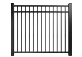 Aluminum Rackable Residential 3 Rail Flat Top Fencing 6' Wide × 60" High