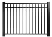A 6' Wide × 60" High Aluminum Rackable Residential 3-Rail Flat Top Fence Panel