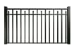 54" Commercial 3-Rail Staggered Spear Flat Top Fence Panel - Rackable