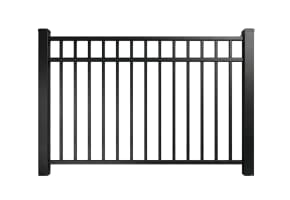 Aluminum Rackable Commercial 3 Rail Flat Top Fencing 6' Wide × 54" High