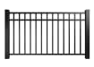 A 6' Wide × 54" High Aluminum Rackable Commercial 3-Rail Flat Top Fence Panel