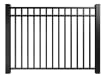 A 6' Wide × 60" High Aluminum Rackable Commercial 3-Rail Flat Top Fence Panel  Meta Data