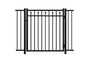 Aluminum Residential 3 Rail Staggered Spear Flat Top Walk Gate Leaf 4' Wide x 48" High