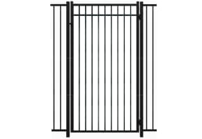 Aluminum Residential 3 Rail Flat Top Walk Gate  4' Wide x 60" High