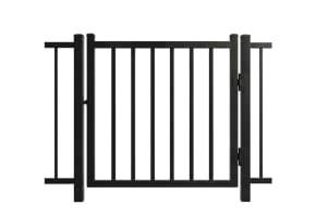 Aluminum Commercial 2 Rail Flat Top Walk Gate  4' Wide x 36" High