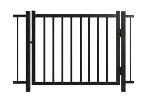 Aluminum Commercial 2 Rail Flat Top Walk Gate  6' Wide x 48" High