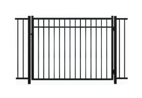 Aluminum Commercial 3 Rail Flat Top Walk Gate  6' Wide x 48" High