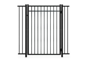 Aluminum Commercial 3 Rail Flat Top Walk Gate  4' Wide x 54" High