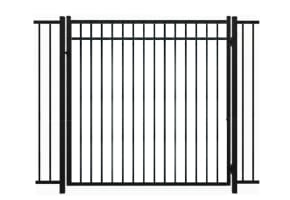 Aluminum Commercial 3 Rail Flat Top Walk Gate  6' Wide x 54" High