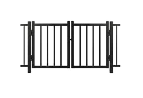Aluminum Residential 2 Rail Flat Top Drive Gate Pair 8' Wide x 36" High