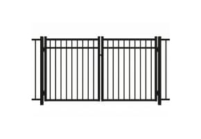 Aluminum Commercial 3 Rail Flat Top Drive Gate Pair 8' Wide x 48" High