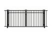 Aluminum Commercial Drive Gate leaf pair featuring a 3-rail design and a safe flat top rail for wide-access commercial property entrances.
