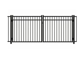 Aluminum Commercial 3 Rail Flat Top Drive Gate Pair 12' Wide x 48" High
