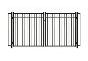 Aluminum Commercial 3 Rail Flat Top Drive Gate Pair 12' Wide x 54" High