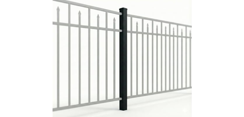 Aluminum Commercial Dig In Line Post for 2 Rail 36" High Fencing