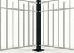 Aluminum Commercial Bolt Down Corner Post for 3 Rail 60" High Fencing