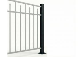 Aluminum Residential Bolt Down End Post for 3 Rail 48" High Fencing