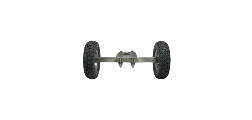 Double wheel assembly for chain link fencing and gates