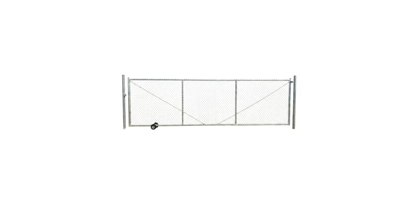 10 feet wide by 4 feet high chain link gate